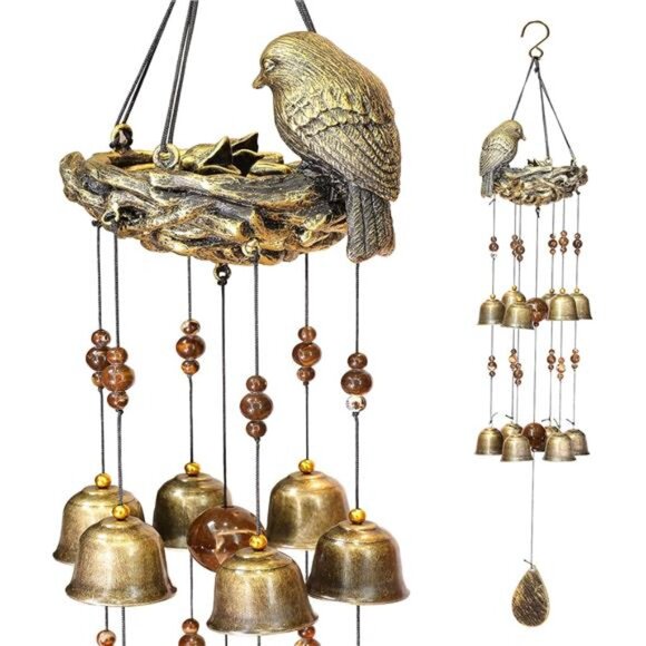 Bird Nest Wind Chimes,Wind Chimes for Outside with 12 Wind Bells for Glory - Picture 1 of 7